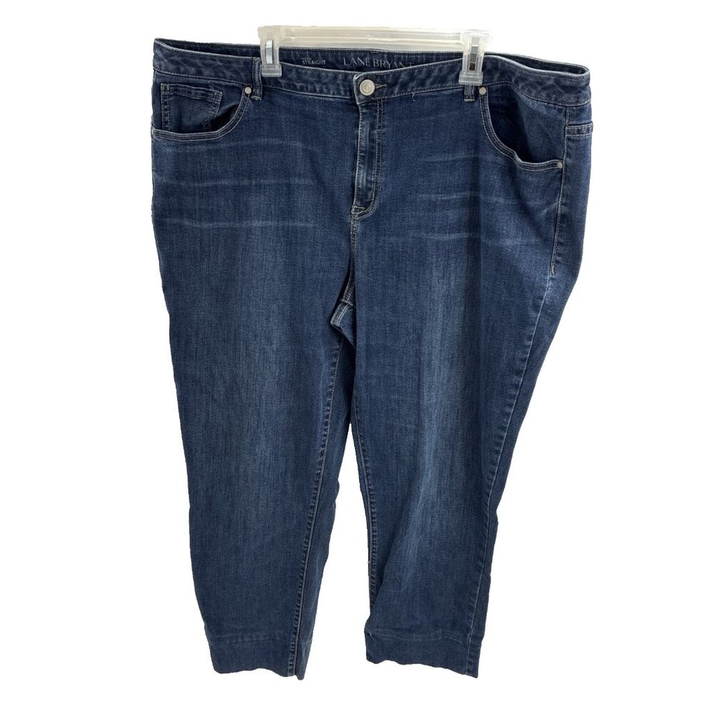 Lane Bryant Womens Jeans 24 Mid Rise Straight Leg Stretch Denim Plus Size